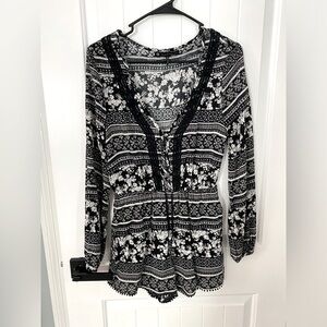 Black and white romper